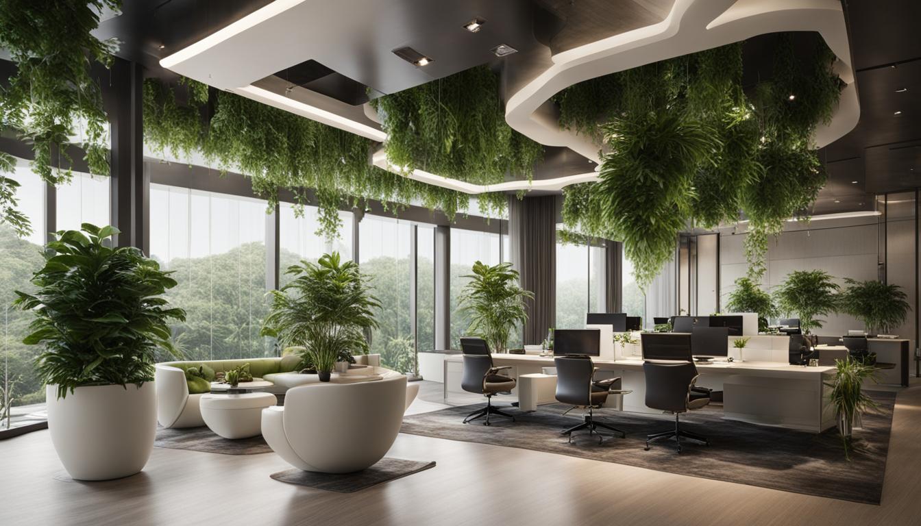 tanaman gantung untuk interior kantor